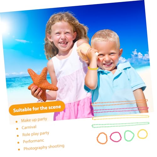 DECORNIJIA Buntes Neon Schmuckset Teiliges Perlen Armband und Halskette für Mädchen Langlebig Leicht Modisch Party Zubehör von DECORNIJIA