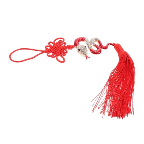 DECORNIJIA Chinesische Feng Shui Autoanhänger Jahr der Schlange Langlebiger Legierungs Schlangenknoten mit Strass Roter Quaste Rückspiegel Deko für Chinesisches Neujahrsfest DECORNIJIA Chinesische Feng Shui Autoanhänger Jahr der Schlange Langlebiger Legierungs Schlangenknoten mit Strass Roter Quaste Rückspiegel Deko für Chinesisches Neujahrsfest von DECORNIJIA