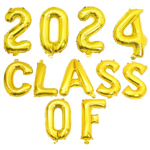 DECORNIJIA Class Of Balloons Goldfarbenes Folienballon Dekorationsset für Abschlussfeier Party Deko für Familien Bars Restaurants für Fotos und Festliche Szenen DECORNIJIA Class Of Balloons Goldfarbenes Folienballon Dekorationsset für Abschlussfeier Party Deko für Familien Bars Restaurants für Fotos und Festliche Szenen von DECORNIJIA