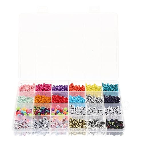DECORNIJIA DIY Glasperlen Box mit Bunten Schmuckperlen Vielseitig für Armband und Halskettenherstellung Langlebig und Einfach zu Verwenden für Handwerksprojekte von DECORNIJIA