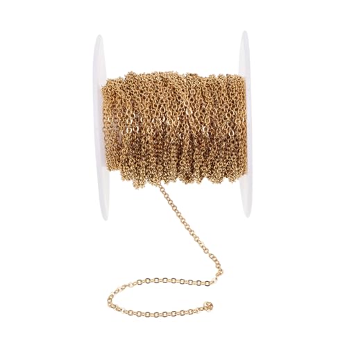 DECORNIJIA DIY Kette Edelstahl Gold O ring Schmuckzubehör zum Selbermachen Feine Gliederkette für Handgefertigten Schmuck Armband und Halsketten Vielseitiges Bastelmaterial von DECORNIJIA