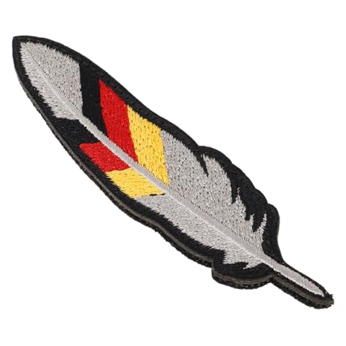 DECORNIJIA Deutschland Flagge Aufnäher mit Haken und Besticktes Verschleißfestes Patch für Kleidung Rucksäcke Jacken Kompakter Federförmiger Abzeichen Aufnäher für DIY Fans von DECORNIJIA