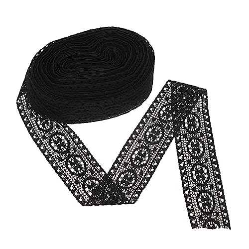 DECORNIJIA Elastisches Spitzenband Schwarz Dekorative DIY Spitze für Kleidung Unterwäsche Vorhänge und Bastelprojekte Hochwertiges Nähmaterial für Kreative Designs von DECORNIJIA