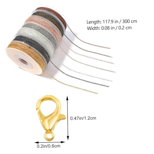 DECORNIJIA Elektrobeschichtete Metallkette mit Karabinerverschlüsse Sprengringe Farben DIY Schmuckkette für Halsketten Armbänder und Schmuckherstellung von DECORNIJIA