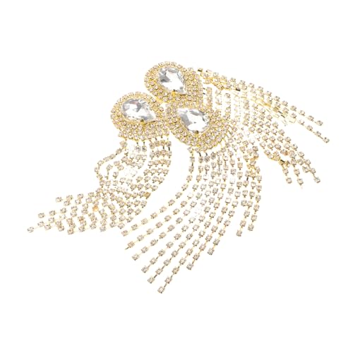DECORNIJIA Europäischer Diamantanzug Quaste Schulter Quastendekorationen Quasten-abzeichen Kostüm Schulterklappen Kostüme Schulterabzeichen Strass-schulterkette Golden Strasssteine von DECORNIJIA