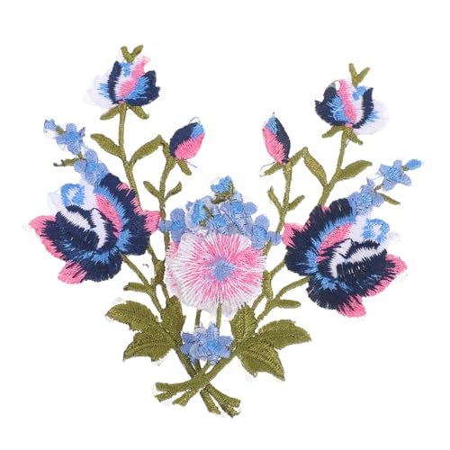 DECORNIJIA Floral Bestickte Aufnäher Blumen Applikationen mit Blättern zum Aufbügeln oder Nähen Stabile Baumwolle Polyester Patches für DIY Kleidung Taschen Hüte Einfache Anwendung von DECORNIJIA