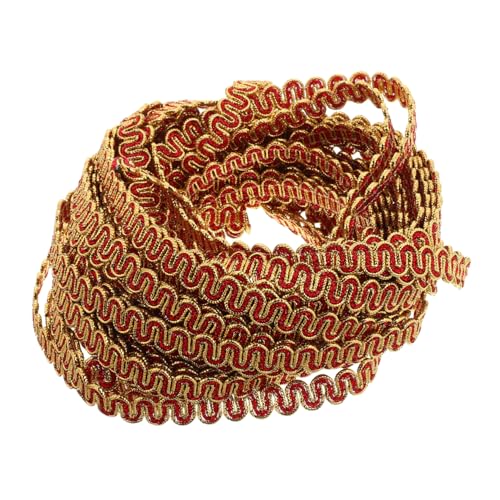 DECORNIJIA Geflochtenes Band Mit Roter Und Goldener Welle, Verzierung Für Näharbeiten, Schmuckherstellung, Diy-kleidungsdekorationen, 13,5 M von DECORNIJIA