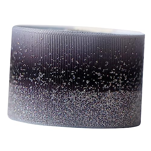 DECORNIJIA Glitzer Grosgrain Band Verlauf Farbe DIY Dekorationsbänder für Haaraccessoires Bouquets Schwarz Yards Rolle von DECORNIJIA