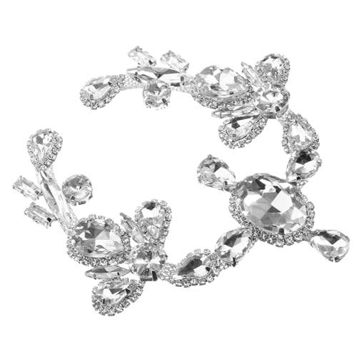 DECORNIJIA Glitzernder Strass Applikation Schmuckband Weiß Große Ellipse Handgemacht DIY Kleidung Schuhe Taschen Dekorationsaccessoire von DECORNIJIA