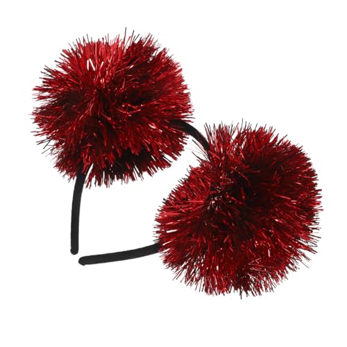 DECORNIJIA Glitzerndes Pom Pom Haarreif Stirnband mit Flauschigen Garnbällen für Kleinkinder Mädchen Party Festival Halloween Weihnachten von DECORNIJIA