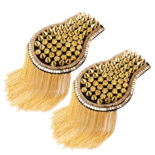 DECORNIJIA Goldene Genietete Schulterklappen mit Quasten Modische Anzugsaccessoires Fransen Epauletten Handgefertigt Vielseitig für Bühne und Alltag Geeignet DECORNIJIA Goldene Genietete Schulterklappen mit Quasten Modische Anzugsaccessoires Fransen Epauletten Handgefertigt Vielseitig für Bühne und Alltag Geeignet von DECORNIJIA