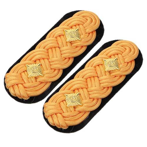 DECORNIJIA Goldene Kleine Gewebte Schulterklappen mit Sternen Dekorative Uniformabzeichen Vielseitig für Sicherheits und Anzugsjacken Schulterarm Dekoration von DECORNIJIA