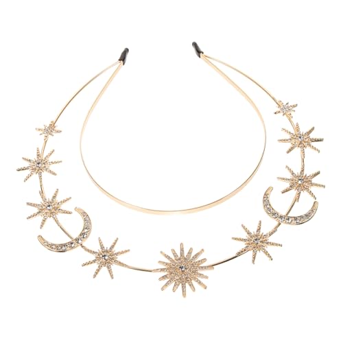 DECORNIJIA Goldener Strass Haarreif für Damen Doppellagiger Alloy Haarschmuck mit Stern Mond design Leichter Braut Kopfschmuck für Hochzeit Party Tanz und Festliche Anlässe DECORNIJIA Goldener Strass Haarreif für Damen Doppellagiger Alloy Haarschmuck mit Stern Mond design Leichter Braut Kopfschmuck für Hochzeit Party Tanz und Festliche Anlässe von DECORNIJIA