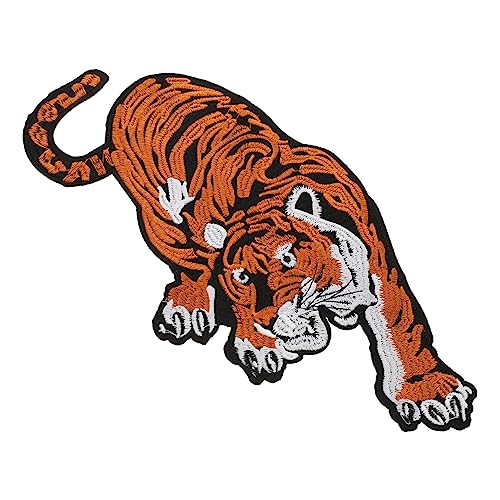 DECORNIJIA Großer Gestickter Tiger Patch zum Aufnähen Chinesisches Tiermotiv Dekorativer Aufnäher für Jacken Taschen und Kleidung Leicht Anzubringen Langlebige Stoffapplikation von DECORNIJIA