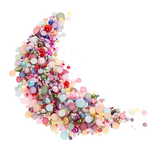 DECORNIJIA Halbperlen Flacher Rückseite DIY Perlenschmuck Bastelperlen für Kleidung Handyhüllen Scrapbooking Glänzende Abs kunstperlen zur Individuellen Dekoration und Handarbeit von DECORNIJIA