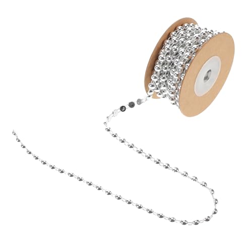 DECORNIJIA Halbrunde Perlenkette Silber Abs Perlenrolle für Schmuckherstellung DIY Bekleidungsbesatz Flexible Perlenkette für Halsketten und Armbänder Vielseitig Einsetzbar für Mode und von DECORNIJIA