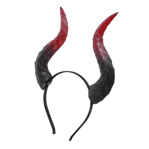 DECORNIJIA Halloween Haarreif mit Abnehmbaren Hörnern Elastisches Kopfband für Damen und Herren Leichtes Pu-material Komfortabel und Haarschonend für Karneval Cosplay und Festtagskostüme von DECORNIJIA