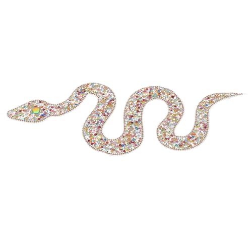 DECORNIJIA Handgefertigte Schlange Strassstein Applikation zum Aufbügeln Funkelnder Kristall Beaded Patch Dekorativer Aufnäher für Kleidung Schuhe Taschen Vielseitiges DIY Modeaccessoire von DECORNIJIA