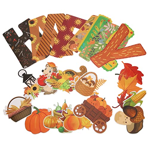 DECORNIJIA Herbstliche Thanksgiving Bastelset Papier Ausschnitte für Pinnwand und Klassenzimmer Dekoration Bunte Diy Materialien für Herbst und Festtagsgestaltung DECORNIJIA Herbstliche Thanksgiving Bastelset Papier Ausschnitte für Pinnwand und Klassenzimmer Dekoration Bunte Diy Materialien für Herbst und Festtagsgestaltung von DECORNIJIA