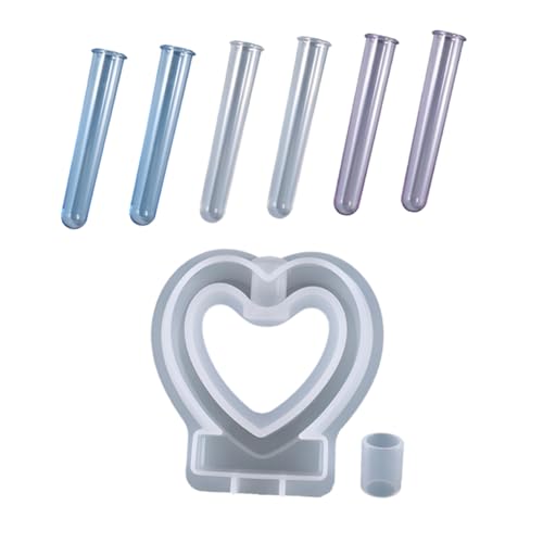 DECORNIJIA Herzförmige Silikon Gießform für DIY Vasen mit Reagenzgläsern in Blau Transparent und Flieder Flexibles Langlebiges Pflanzgefäß für Hydrokultur und Blumenarrangements DECORNIJIA Herzförmige Silikon Gießform für DIY Vasen mit Reagenzgläsern in Blau Transparent und Flieder Flexibles Langlebiges Pflanzgefäß für Hydrokultur und Blumenarrangements von DECORNIJIA