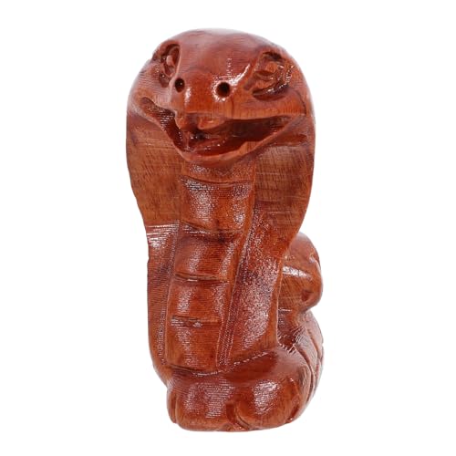 DECORNIJIA Holz Geschnitzte Schlangenfigur Jahr Schlange Dekoration aus Massivem Holz Realistische Kleine Schlange Handgefertigtes Kunsthandwerk für Schreibtisch Wohn und Bürogestaltung von DECORNIJIA