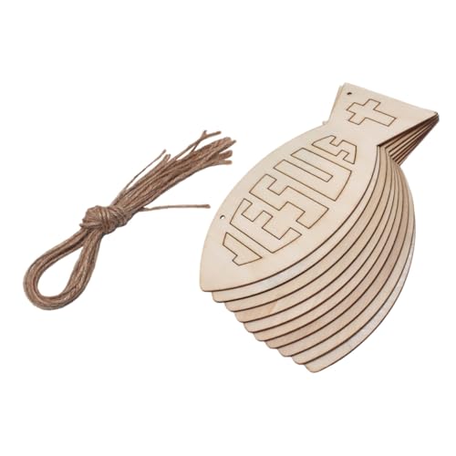 DECORNIJIA Holzanhänger Fisch design DIY Holzscheiben und Naturhanf seilen Glatte Oberfläche Sicher für Kreative Wanddekoration für Taufe Kommunion Party DECORNIJIA Holzanhänger Fisch design DIY Holzscheiben und Naturhanf seilen Glatte Oberfläche Sicher für Kreative Wanddekoration für Taufe Kommunion Party von DECORNIJIA