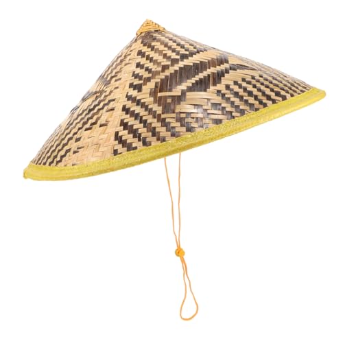 DECORNIJIA Leichter Strohhut mit Verstellbarem Kordelzug Atmungsaktiv und Tragbar Chinesischer Stil Reishut für Erwachsene als Ninja Kostüm und Bühnenperformance Zubehör von DECORNIJIA