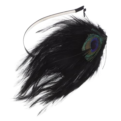 DECORNIJIA Leichtes Vintage Haarreifen mit Pfauenfeder Haarschmuck Rutschfestes Headpiece für Festival Party und Cosplay Stilvolles Stirnband für Damen und Besondere Anlässe von DECORNIJIA
