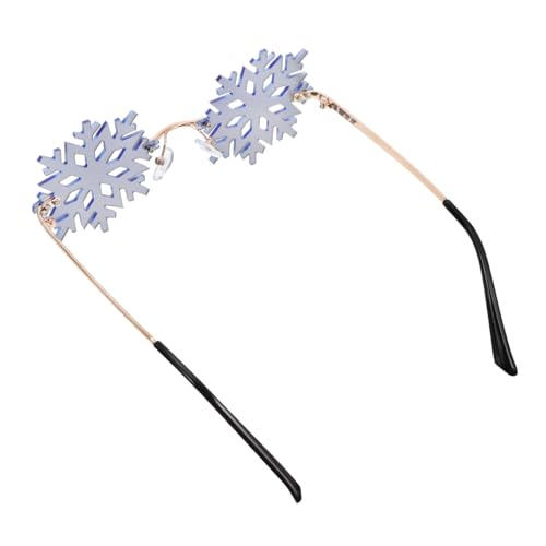 DECORNIJIA Lustige Schneeflocken Sonnenbrille Goldrahmen Kreative Partybrille mit Stilvollem Design Leichte und Sichere Foto Requisite für Erwachsene für Weihnachtsfeier und Festdekoration von DECORNIJIA