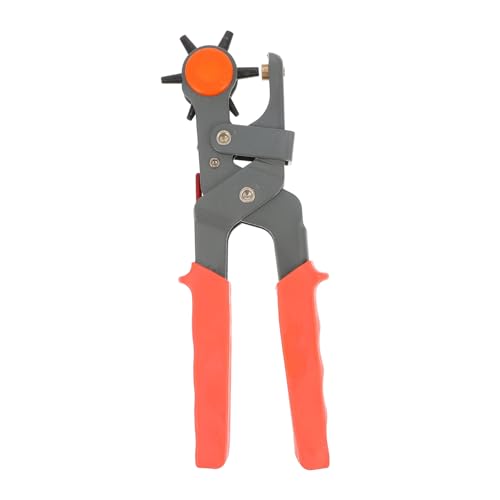 DECORNIJIA Mehrloch Lochzange für Leder Gürtel und Uhrenarmbänder Fach Verstellbarer Lochstanzer mit Rutschfestem Griff Ergonomische Lochwerkzeugzange für DIY Bastelarbeiten von DECORNIJIA