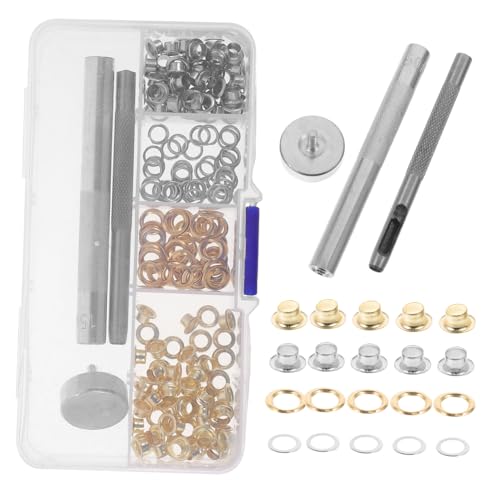 DECORNIJIA Metallösen mit Eisenösen und Nieten Robustes DIY Lederhandwerks Ösenkit für Schuhreparatur Taschen und Kleidung Inklusive Montagewerkzeug Silber und Goldfarben von DECORNIJIA