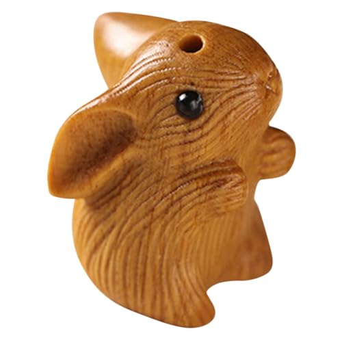 DECORNIJIA Natürliche Holzkaninchen Anhänger DIY Schlüsselanhänger Holzfigur Tierornament Kaninchenliebhaber Frühlingsdeko Hölzerne Tierornamente Handgefertigt von DECORNIJIA