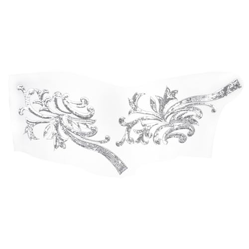 DECORNIJIA Pailletten Bestickte Blumen Aufnäher Blumenmuster DIY Kleidung Applikationen Patch für Nähen Kleidungsdekoration Silber DECORNIJIA Pailletten Bestickte Blumen Aufnäher Blumenmuster DIY Kleidung Applikationen Patch für Nähen Kleidungsdekoration Silber von DECORNIJIA