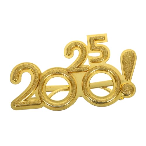 DECORNIJIA Partybrille mit Goldener Beschichtung Lustige Neujahrsbrille als Fotorequisite Leichtes Kompaktes Party Accessoire für Silvesterfeiern und Tanzveranstaltungen von DECORNIJIA
