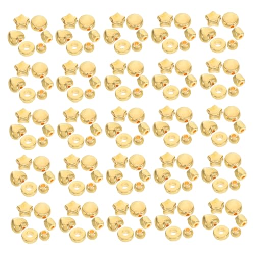 DECORNIJIA Plastikabstecker Perlen Distanzkappen Aus Metall Basteln Sie Abstandsperlen Für Schmuck Perlenkappen Für Schmuck Vergoldete Zwischenperlen Große Lochperlen Golden von DECORNIJIA