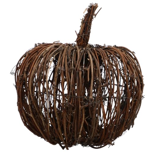 DECORNIJIA Rattan Gewebter Kürbis Herbstliche Festival Dekoration Leichtes Tischornament für Halloween und Party Dekoratives Erntekunsthandwerk für Wohnambiente von DECORNIJIA