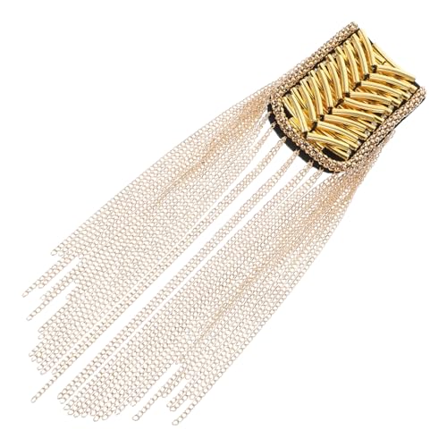 DECORNIJIA Retro Schulterbrosche mit Perlenquaste Vintage Schulterklappe mit Strass Handgefertigte Applikation für Damen Anstecknadel Eleganter Schmuck für Formelle Anlässe von DECORNIJIA