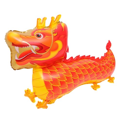 DECORNIJIA Roter Chinesischer Drachendekorationsballon Großer Folienballon für Neujahrs und Familienfeiern Leichte und Aufblasbare Partydeko für Kindergeburtstage und Festliche Anlässe von DECORNIJIA