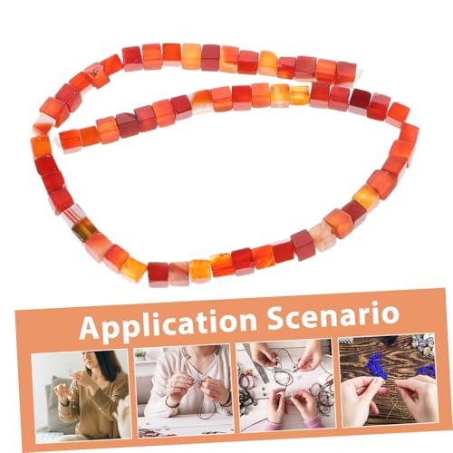 DECORNIJIA Roter Karneol Würfel Perlen Lose Quadratische Abstandshalter für Schmuckherstellung Stabile Struktur für DIY Armbänder Halsketten und Handgefertigte Accessoires von DECORNIJIA