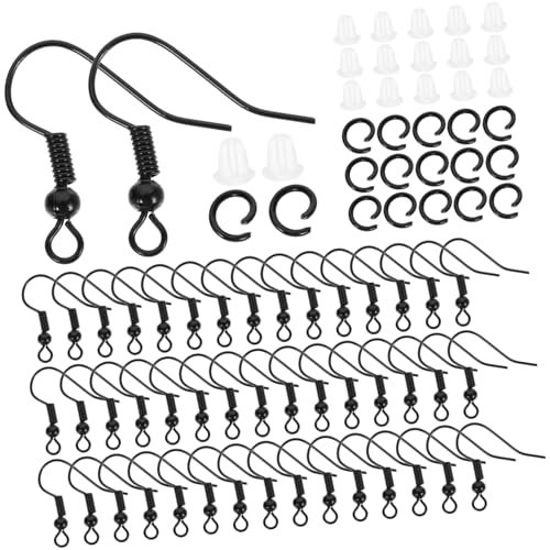 DECORNIJIA Schwarze Ohrringhaken mit Perle und Federkiel DIY Ohrschmuck Zubehör Nickelfreie Ohrringverschlüsse für Schmuckherstellung Geeignet für Bastler und Schmuckdesigner DECORNIJIA Schwarze Ohrringhaken mit Perle und Federkiel DIY Ohrschmuck Zubehör Nickelfreie Ohrringverschlüsse für Schmuckherstellung Geeignet für Bastler und Schmuckdesigner von DECORNIJIA