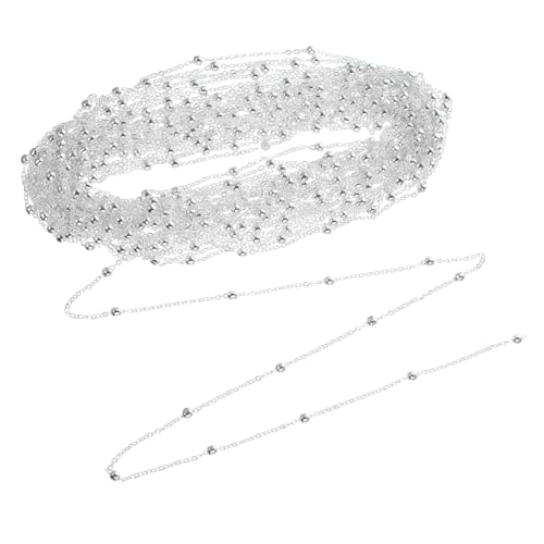 DECORNIJIA Silberfarbene DIY Schmuckketten Flache Metallkette für Halsketten Armbänder Basteln Schmuckherstellung Zubehör von DECORNIJIA
