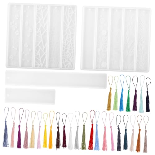 DECORNIJIA Silikon Lesezeichenform mit Anhänger Löchern und Bunten Tasseln Wiederverwendbare Epoxidharz Formen für DIY Buchzeichen Bastelbedarf Mit Farbigen Quasten Langlebig und Flexibel DECORNIJIA Silikon Lesezeichenform mit Anhänger Löchern und Bunten Tasseln Wiederverwendbare Epoxidharz Formen für DIY Buchzeichen Bastelbedarf Mit Farbigen Quasten Langlebig und Flexibel von DECORNIJIA