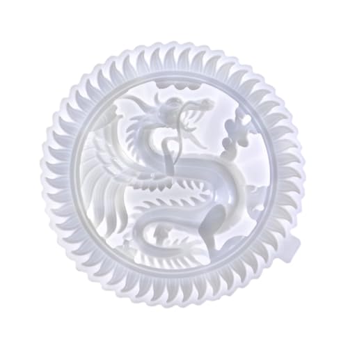 DECORNIJIA Silikonform für Epoxidharz Gießen Flexible DIY Gussform mit Detailliertem Drachen relief Runde Dekorative Platte Langlebig und Praktisch für Individuelle Schmuck DECORNIJIA Silikonform für Epoxidharz Gießen Flexible DIY Gussform mit Detailliertem Drachen relief Runde Dekorative Platte Langlebig und Praktisch für Individuelle Schmuck von DECORNIJIA