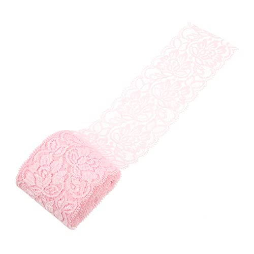 DECORNIJIA Stretch-spitze Spitzenbesatz Kleidung Spitze Dekorativ Bandspitze Elastischer Nähbesatz Schnürsenkel Schleife Spitze Überbacken Spitzenbesatz Zum Nähen Trimmen Stoff Nylongarn Rosa von DECORNIJIA