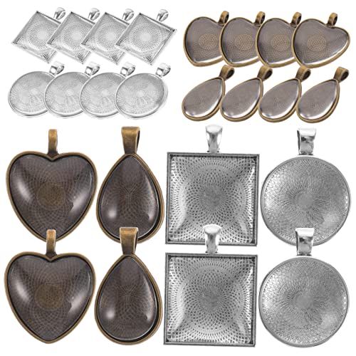 DECORNIJIA Teiliges Bezel Pendant Tray Legierung für Schmuckherstellung Cabochons mit Aufhängeloch für Fotoanhänger Charms und DIY Schmuckdesign von DECORNIJIA