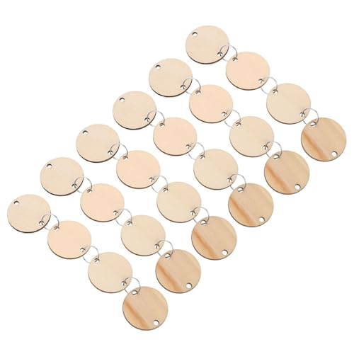 DECORNIJIA Teiliges Holzanhänger Doppellöchrigem Design Natürliche Glatte Baumscheiben zum Basteln und Bemalen Leichte DIY holzplättchen für Kreative Dekorationen und Geschenkverpackungen von DECORNIJIA