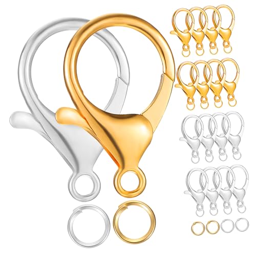 DECORNIJIA Teiliges Schmuckverschluss Lobster Karabiner und Geschlossene Sprungringe aus Langlebiger Legierung in Gold und Silber für DIY Schmuckherstellung und Sichere Kettenverschlüsse DECORNIJIA Teiliges Schmuckverschluss Lobster Karabiner und Geschlossene Sprungringe aus Langlebiger Legierung in Gold und Silber für DIY Schmuckherstellung und Sichere Kettenverschlüsse von DECORNIJIA