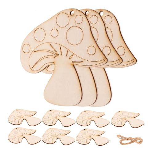 DECORNIJIA Unbehandelte Holzpilz Bastelsets Teilig Natürliche Holzembellishments für DIY Dekoration Kinderfreundliche Holzschilder zum Bemalen und Kreativen Gestalten DECORNIJIA Unbehandelte Holzpilz Bastelsets Teilig Natürliche Holzembellishments für DIY Dekoration Kinderfreundliche Holzschilder zum Bemalen und Kreativen Gestalten von DECORNIJIA