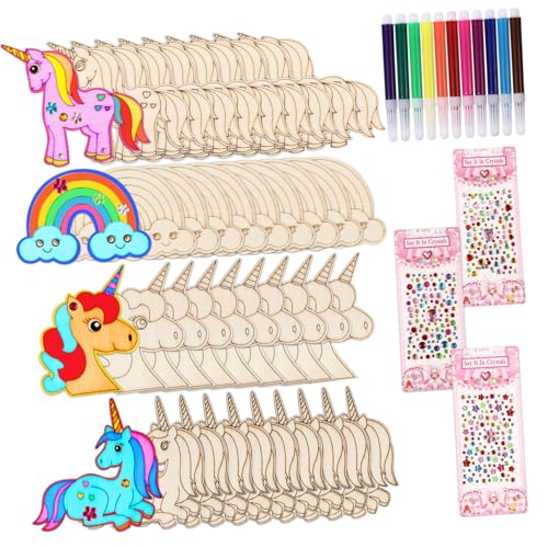 DECORNIJIA Unlackierte Holzfiguren Einhorn und Wolken DIY Holzscheiben Bastelset für Kreative Wohnraumdekoration Naturbelassene Holzplatten zum Bemalen Geschenkidee für Bastelfans DECORNIJIA Unlackierte Holzfiguren Einhorn und Wolken DIY Holzscheiben Bastelset für Kreative Wohnraumdekoration Naturbelassene Holzplatten zum Bemalen Geschenkidee für Bastelfans von DECORNIJIA