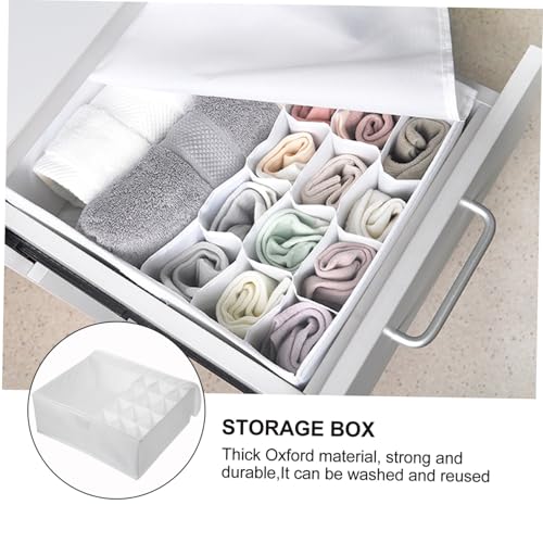 DECORNIJIA Unterwäsche Organizer Aufbewahrungsbox mit Deckel aus Waschbarem Oxford Stoff Fächer Sortierbox für Langlebige Unterwäsche Box für Socken Bhs Accessoires Weiß DECORNIJIA Unterwäsche Organizer Aufbewahrungsbox mit Deckel aus Waschbarem Oxford Stoff Fächer Sortierbox für Langlebige Unterwäsche Box für Socken Bhs Accessoires Weiß von DECORNIJIA